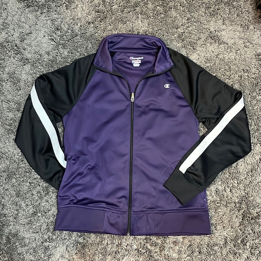 SOLD!Champion purple and black zip up jacket